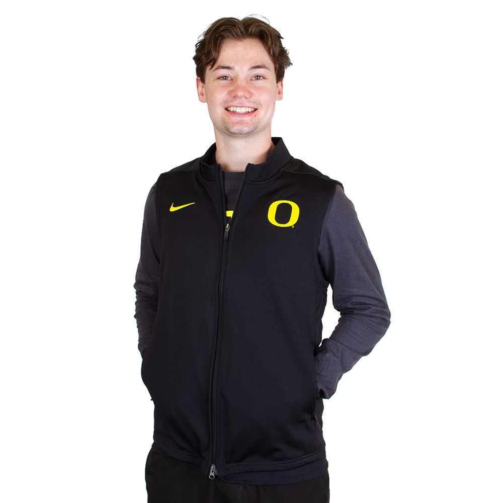 Classic Oregon O, Nike, Black, Vest, Therma-FIT/Storm-FIT, Men, Taffeta, Victory, Fleece, Full Zip, 926402